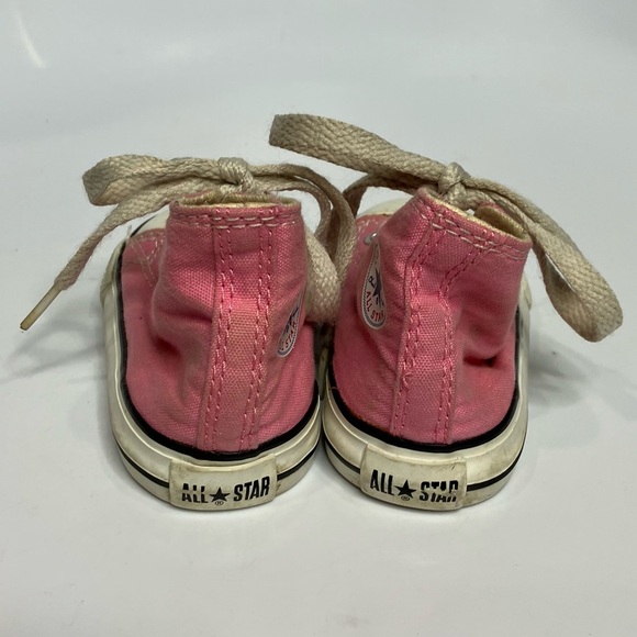 Converse all star pink hightop sneakers kids size 4 trendy punk casual - Picture 4 of 8